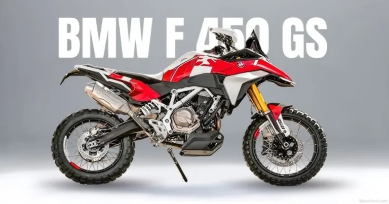 BMW F 450 GS production-spec side profile with alloy wheels
